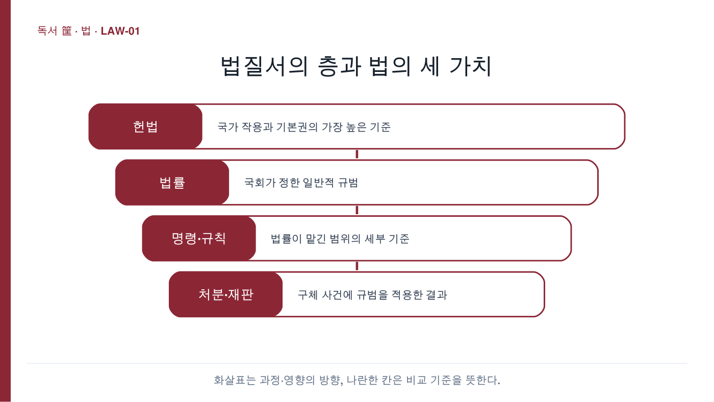 법질서의 층과 법의 세 가치